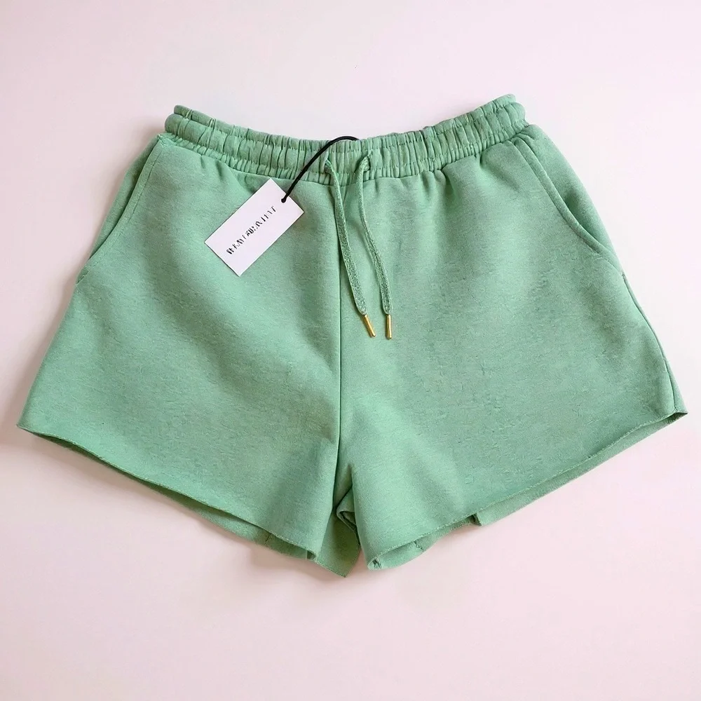 WeWoreWhat Fair Green Drawstring Shorts with Pockets. Size Medium